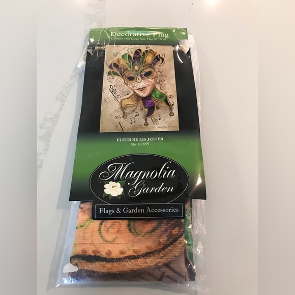 Outdoor Decorative Flag Large Fleur De Lis Jester Mardi Gras NWT 30 x 44 - Picture 2 of 2